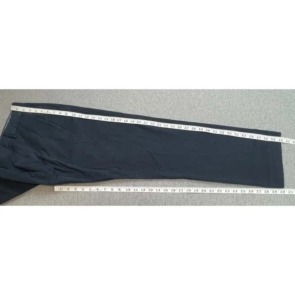 J Crew Pants Mens 34 x 32 Blue 100% Cotton Bowery‎ Flat Front Chino Straight